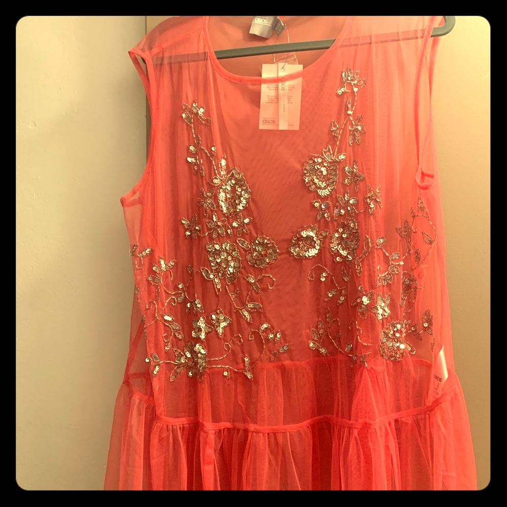 ASOS Tulle and beaded sleeveless top